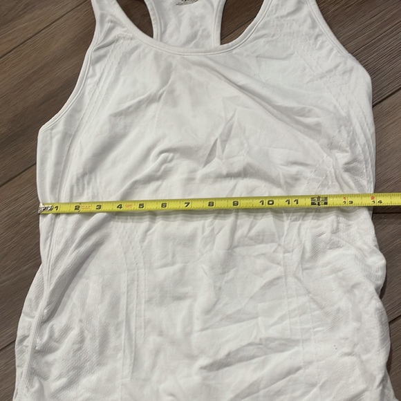Athleta White Speedlight Racerback Ruched Fitted Workout Tank Top - Picture 5 of 8